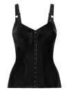 Dolce & Gabbana Satin Buttoned Fitted Top In Black