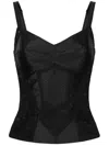 Dolce & Gabbana Corset Lace And Satin Top In Black