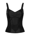 Dolce & Gabbana Corset Lace And Satin Top In Black