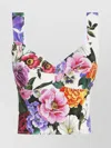 Dolce & Gabbana Cotton Corset Top With Floral Print
