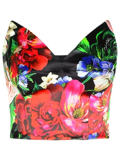 Dolce & Gabbana Satin Corset Top With Floral Print