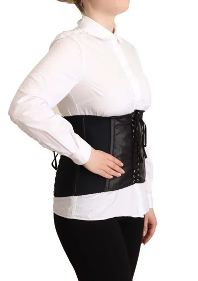 Dolce & Gabbana Corset Waist Strap Belt In Black