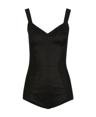 Dolce & Gabbana Dolce  Gabbana Corset Zipped Bodysuit In Black