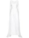 Dolce & Gabbana Corseted Silk-blend Gown In White