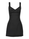 Dolce & Gabbana Scalloped Wool-blend Gabardine Mini Corset Dress In Black