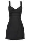 Dolce & Gabbana Scalloped Wool-blend Gabardine Mini Corset Dress In Black