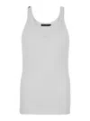 Dolce & Gabbana White Sleeveless Top With Logo Embroidery On The Front And Ribbed Knit In Cotton Man In White