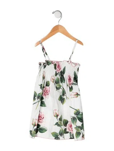 Pre-owned Dolce & Gabbana Babies' Cotton All Over Print Dress In White