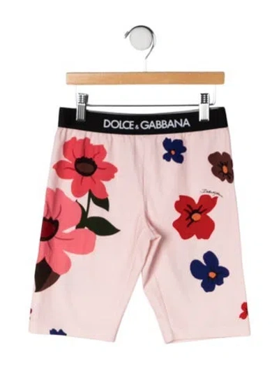 Pre-owned Dolce & Gabbana Kids' Cotton All Over Print Leggings In Pink