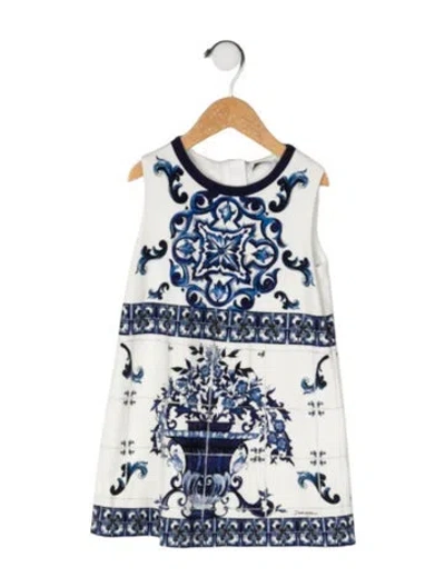 Pre-owned Dolce & Gabbana Babies' Cotton All Over Print Short Sleeve Dress In Multi