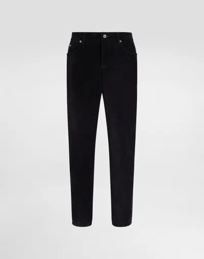 DOLCE & GABBANA COTTON AND CASHMERE REGULAR TROUSERS