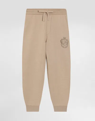 Dolce & Gabbana Kids' Cotton And Cashmere Trousers In Brown