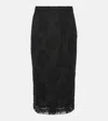 Dolce & Gabbana Cotton And Lace Midi Skirt In Black