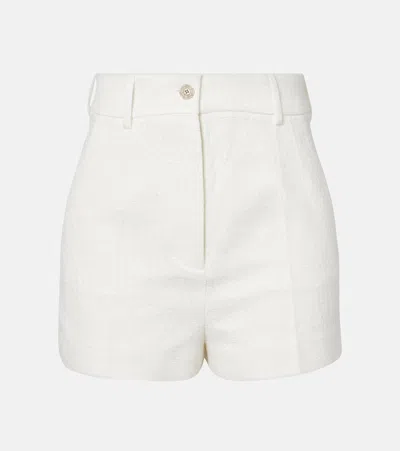 Dolce & Gabbana Cotton And Linen-blend Shorts In White