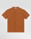 Dolce & Gabbana Cotton And Linen Canvas Shirt In Brown