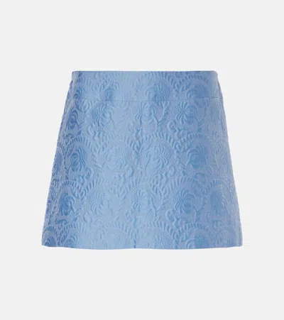 Dolce & Gabbana Cotton And Silk-blend Jacquard Miniskirt In Glicineviolachiaro