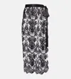 DOLCE & GABBANA COTTON AND SILK-BLEND LACE MIDI SKIRT