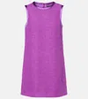 Dolce & Gabbana Cotton And Silk-blend Minidress In Purple
