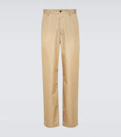 Dolce & Gabbana Cotton And Silk Chinos In Beige