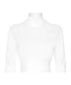 Dolce & Gabbana Cotton And Silk Cropped Sweater In White