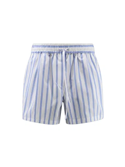 Dolce & Gabbana Cotton And Silk Shorts In Blue