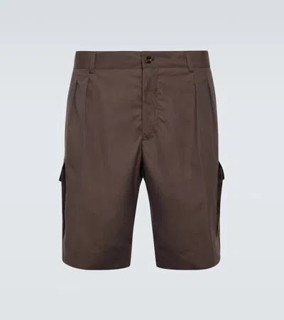 Dolce & Gabbana Cotton And Silk Shorts In Brown