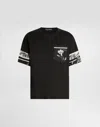 Dolce & Gabbana Cotton And Silk T-shirt With Print In Black