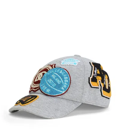 Dolce & Gabbana Kids' Cotton Appliqué Baseball Cap In Gray