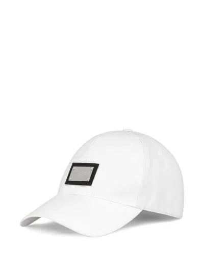 Dolce & Gabbana Cotton Baseball Cap With Branded Tag In White