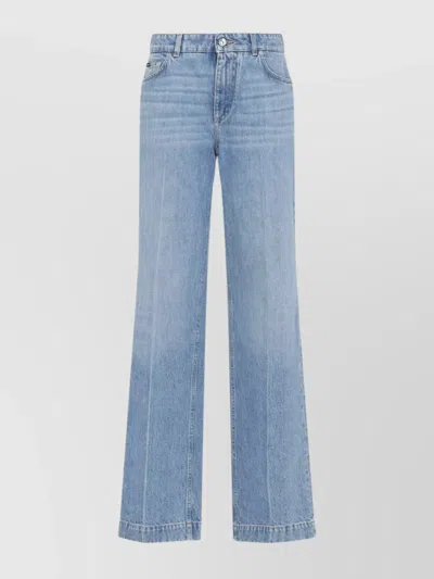 Dolce & Gabbana Cotton Belt Loops Five Pockets Trousers In Blue