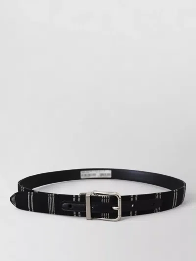 Dolce & Gabbana Cotton Belt Silver Metal Buckle Design In Black