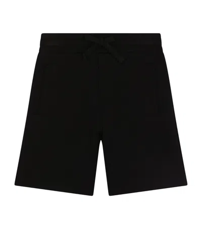 Dolce & Gabbana Kids' Logo-plaque Cotton Blend Shorts In Black