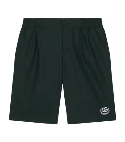 Dolce & Gabbana Kids' Cotton Bermuda Shorts In Green