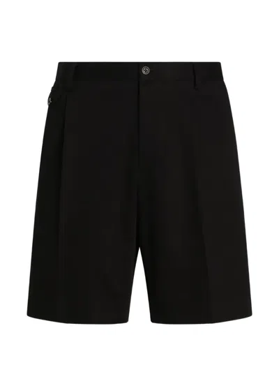 Dolce & Gabbana Cotton Bermuda Shorts In Black