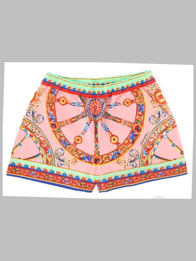 Dolce & Gabbana Cotton Bermudas In Multicolor
