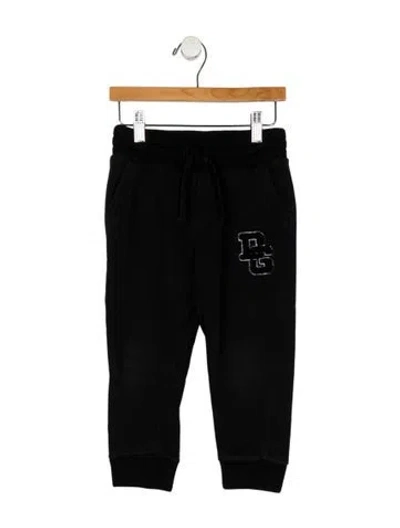 Pre-owned Dolce & Gabbana Babies' Cotton Black And White Patterned Sweatpants With Drawstring Waist In Multi