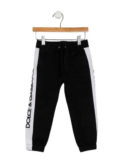 Pre-owned Dolce & Gabbana Babies' Cotton Black And White Patterned Sweatpants With Drawstring Waist In Multi