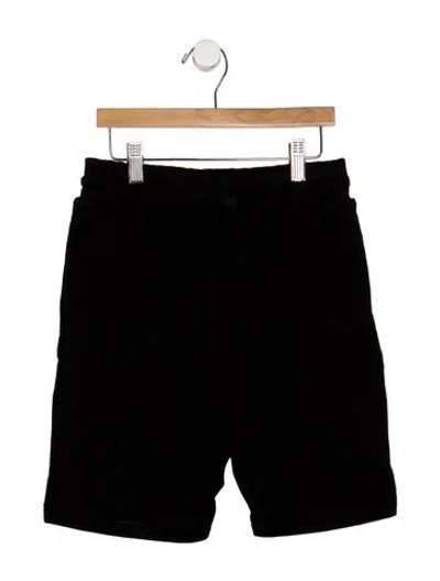 Pre-owned Dolce & Gabbana Kids' Cotton Black Casual Sweatpant Shorts With Elastic Waist