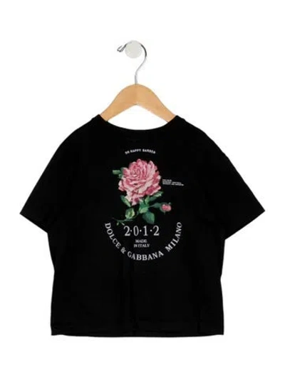 Pre-owned Dolce & Gabbana Babies' Cotton Black Graphic Short Sleeve T-shirt