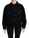 Dolce & Gabbana Black Leopard Long Sleeve Denim Cotton Jacket In Black