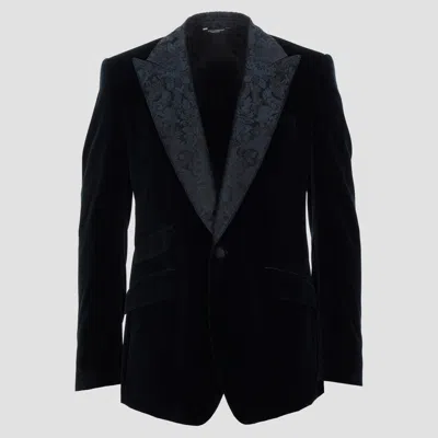 Pre-owned Dolce & Gabbana Cotton Blazer 48 In Black