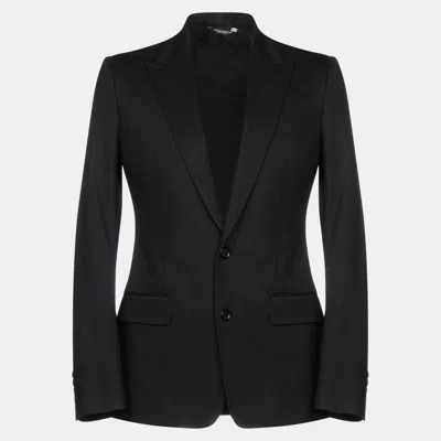 Pre-owned Dolce & Gabbana Cotton Blazer 52 In Black