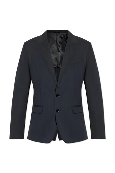 Dolce & Gabbana Cotton Blazer With Single Vent In Nero