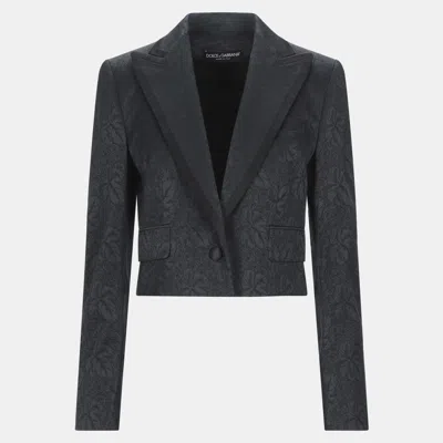 Pre-owned Dolce & Gabbana Cotton Blazers 40 In Grey