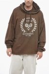 DOLCE & GABBANA COTTON BLEND ATLETICA HOODIE WITH LIVED-IN EFFECT