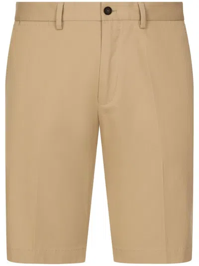 Dolce & Gabbana Dolce &amp; Gabbana Plaque Cotton Shorts In Beige