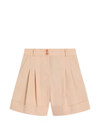 Dolce & Gabbana Kids' Cotton Blend Bermuda Shorts In Nude