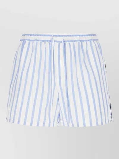 Dolce & Gabbana Cotton Blend Bermuda Shorts Striped Pattern Back Pocket In Brown