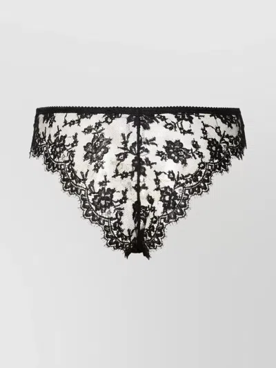 Dolce & Gabbana Cotton Blend Briefs Lace Accents In Black
