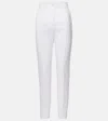Dolce & Gabbana Cotton-blend Brocade Slim Pants In Bianco Ottico